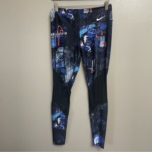 Nike Med Training Day Power Tights Dri-Fit Grafiti Print Graphic Print Leggings